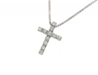 Pendente Mirco Visconti Donna Girocollo croce in Oro bianco Diamante 0.06 Ct GM22/3 - GM22/3